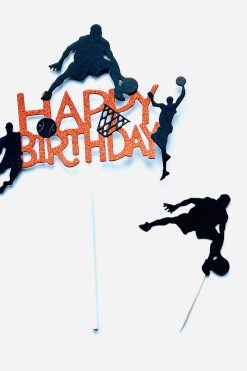 Basketbal Happy birthday taart vlag