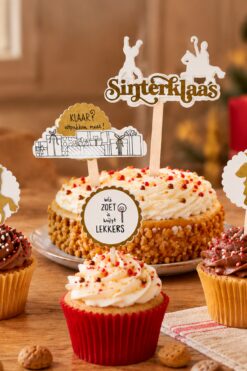 Sinterklaas cupcake prikkers