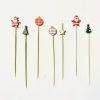 Kerstballen en kerststerren cupcake toppers