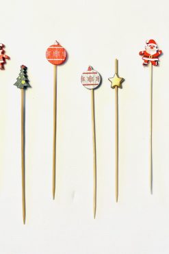 Kerstballen en kerststerren cupcake toppers