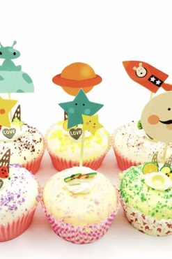 Space Ruimte planeten cupcake prikkers