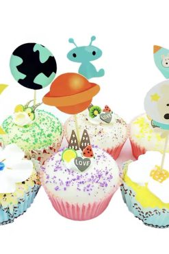 Space Ruimte hond cupcake prikkers