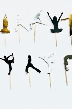 Yoga pilates Gym cupcake prikkers