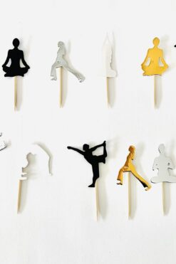 Yoga pilates Gym cupcake prikkers