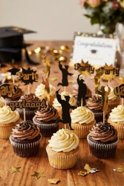 geslaagd cupcake prikkers