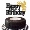 Motorcrosser GOLD glitter taart vlag