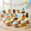 Capibara cupcake prikkers